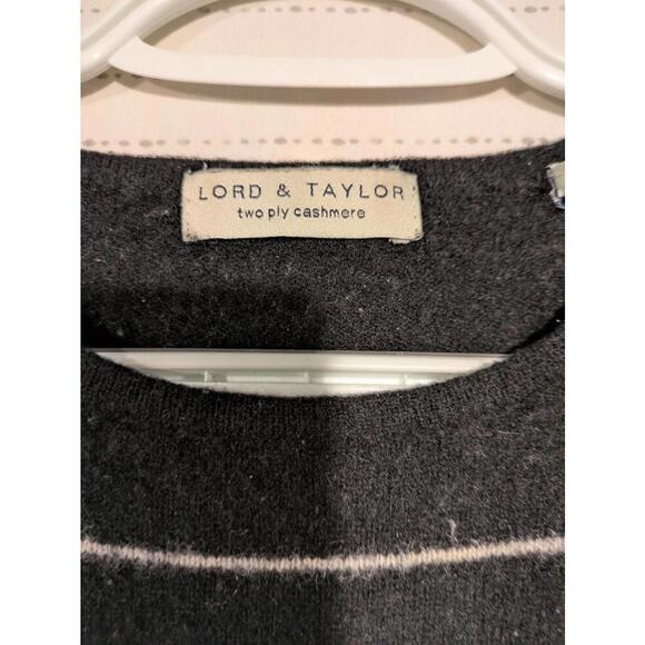Lord & Taylor 2 Two Ply Cashmere Sweater - Stylish Striped Design - Picture 4 of 9